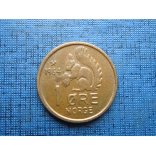 Монета 1 эре Норвегия 1964 фауна белка