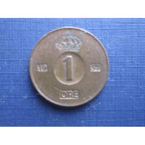 Монета 1 эре Швеция 1957