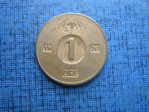 Монета 1 эре Швеция 1970