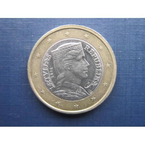 Монета 1 евро Латвия 2016
