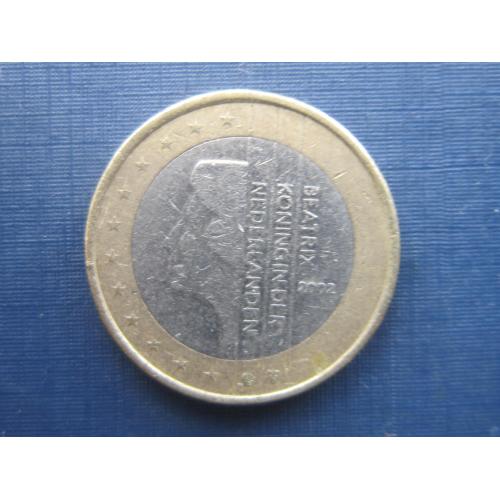 Монета 1 евро Нидерланды 2002