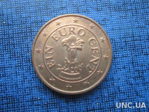 монета 1 евроцент Австрия 2007
