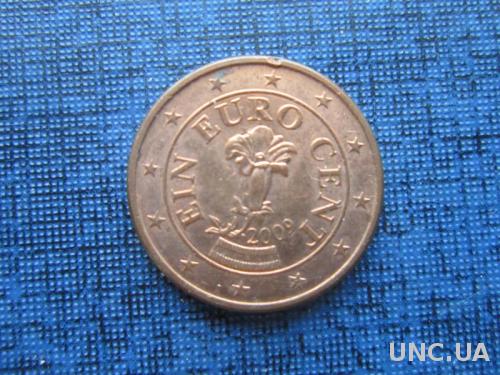 монета 1 евроцент Австрия 2009
