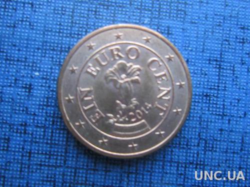 Монета 1 евроцент Австрия 2014
