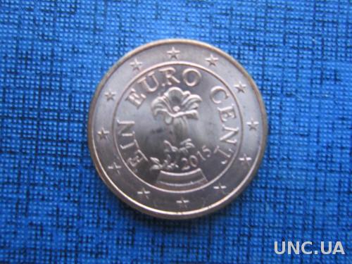 Монета 1 евроцент Австрия 2015
