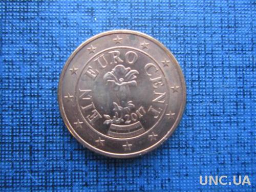 Монета 1 евроцент Австрия 2017
