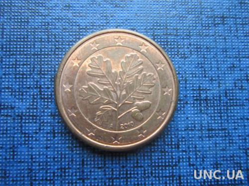 монета 1 евроцент Германия 2010 A

