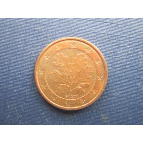 Монета 1 евроцент Германия 2011 G