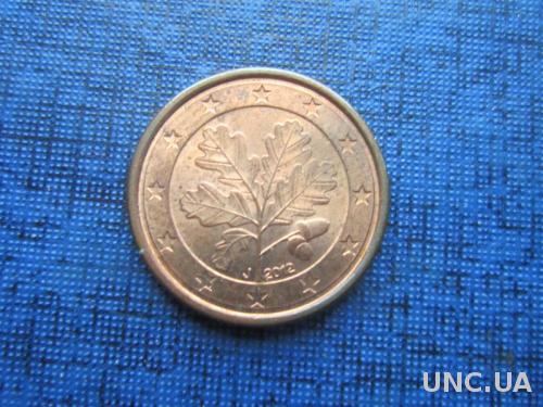 монета 1 евроцент Германия 2012 J
