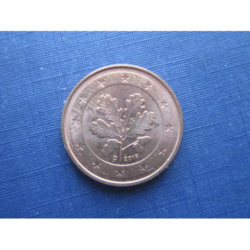 Монета 1 евроцент Германия 2019 D