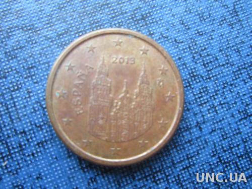 монета 1 евроцент Испания 2013
