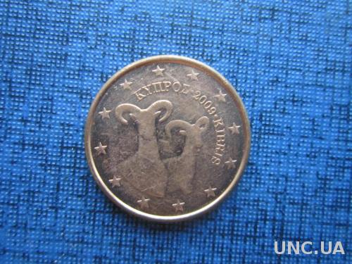 монета 1 евроцент Кипр 2009 фауна муфлон
