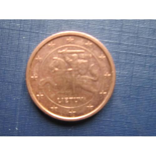 Монета 1 евроцент Литва 2016