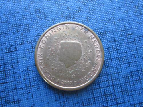 Монета 1 евроцент Нидерланды 2003