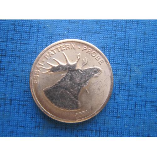 Монета 1 евроцент Словения 2003 Проба Европроба флора цветы большая