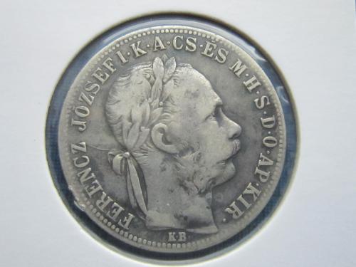 монета 1 форинт Австро-Венгрия 1886 для Венгрии серебро редкий год