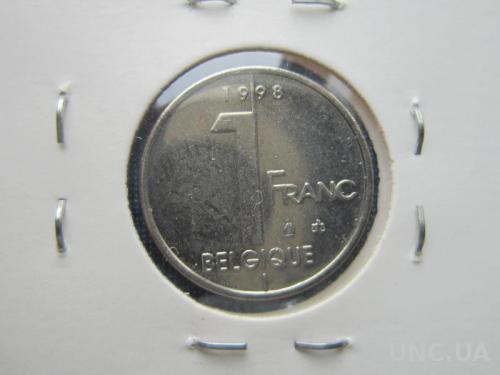 монета 1 франк Бельгия 1998
