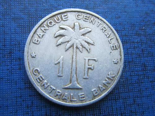 Монета 1 франк Бельгийское Конго 1957