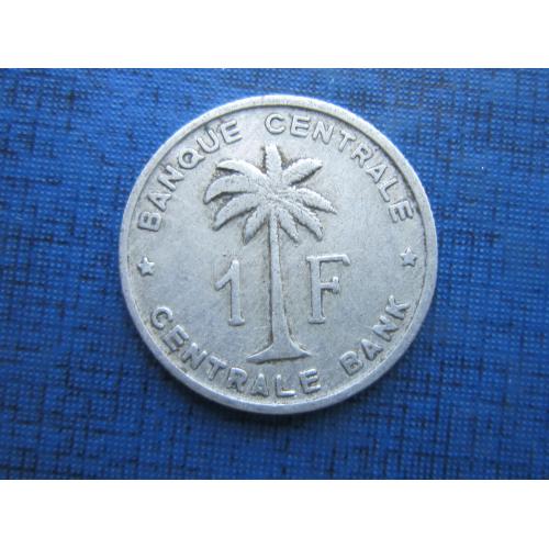 Монета 1 франк Бельгийское Конго 1960