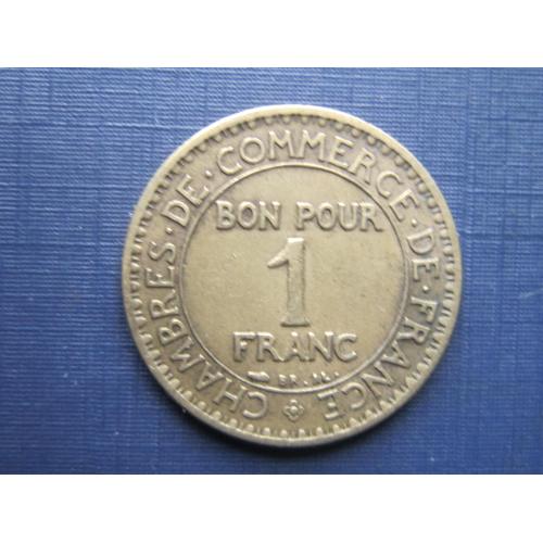 Монета 1 франк Франция 1922