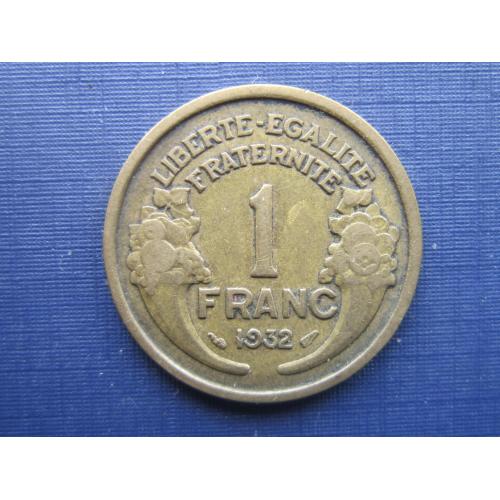 Монета 1 франк Франция 1932