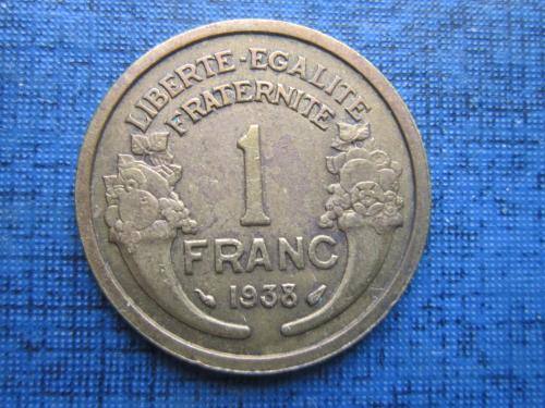 Монета 1 франк Франция 1938