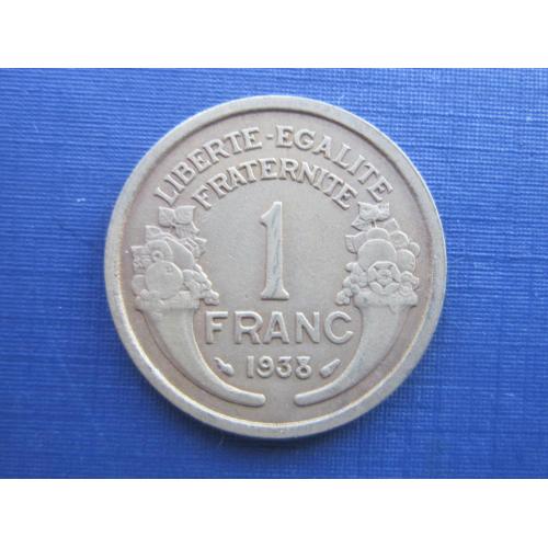 Монета 1 франк Франция 1938