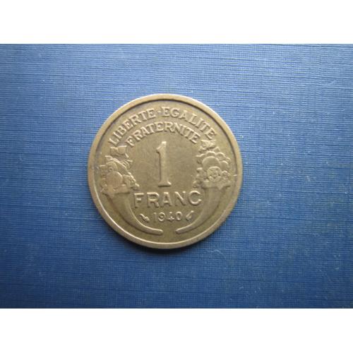 Монета 1 франк Франція 1940