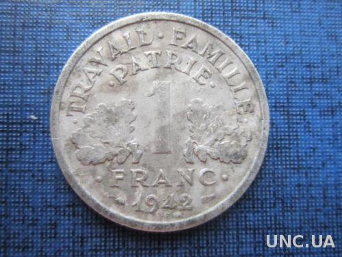 монета 1 франк Франция 1942
