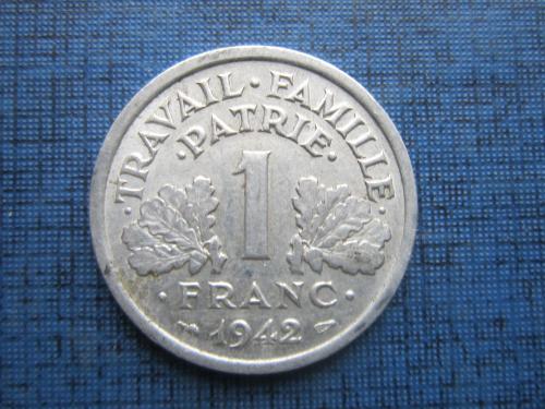 монета 1 франк Франция 1942