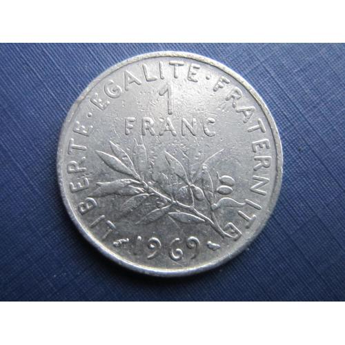 Монета 1 франк Франция 1969