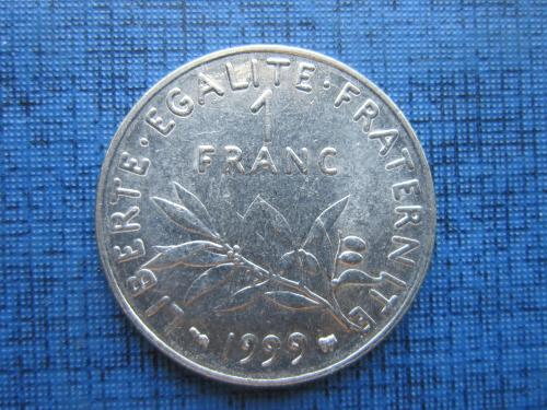 Монета 1 франк Франция 1999