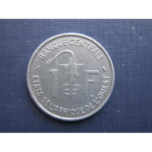 Монета 1 франк Французская Западная Африка ВСЕАО 1967 фауна рыба антилопа