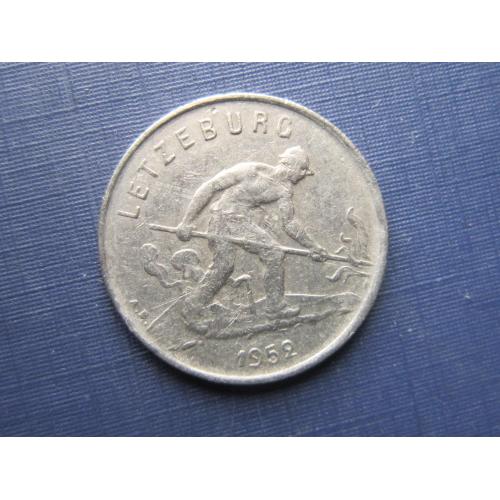 Монета 1 франк Люксембург 1952 сталевар