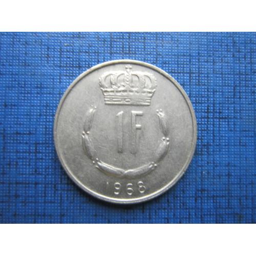 Монета 1 франк Люксембург 1968