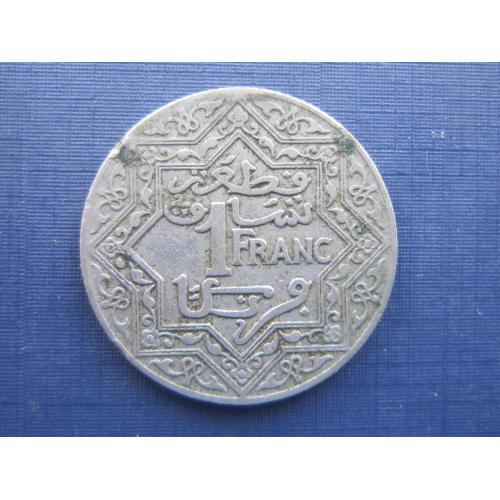 Монета 1 франк Марокко 1921