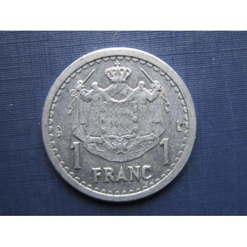 Монета 1 франк Монако 1943