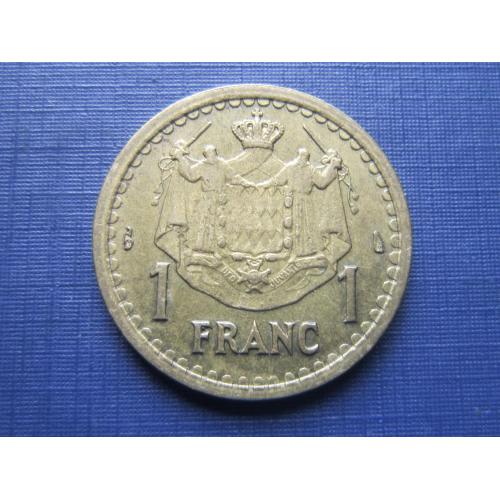 Монета 1 франк Монако 1945