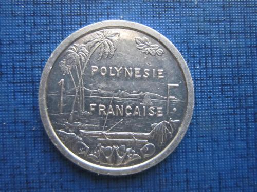 Монета 1 франк Полинезия Французская 1983 корабль лодка