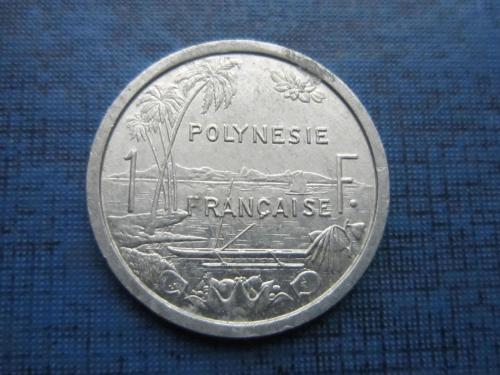 Монета 1 франк Полинезия Французская 1985 корабль лодка