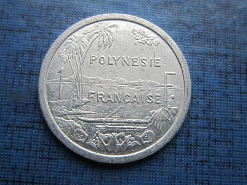 Монета 1 франк Полинезия Французская 2008 корабль лодка