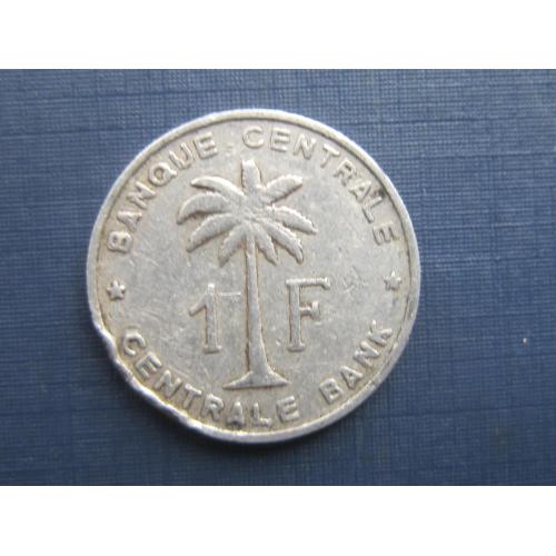 Монета 1 франк Руанда-Урунди 1960
