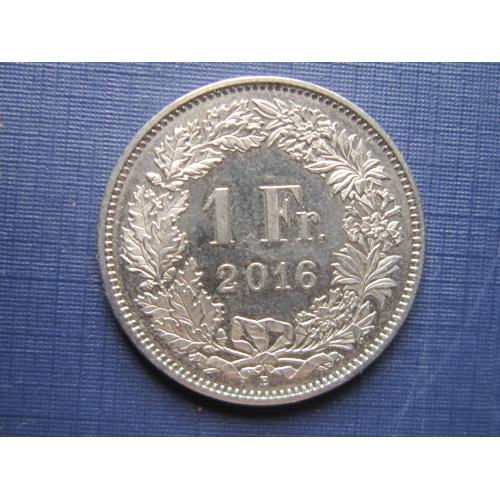 Монета 1 франк Швейцария 2016