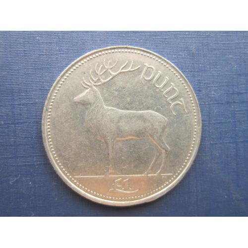 Монета 1 фунт Ирландия 1996 фауна олень