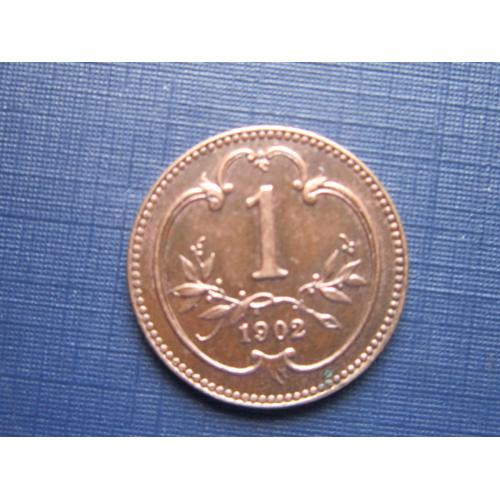 Монета 1 геллер Австро-Венгрия 1902
