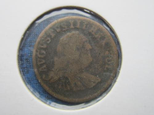 Монета 1 грош Польша 1754 Август III медь
