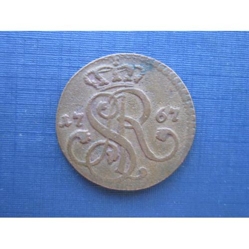Монета 1 грош Польша 1767 Станислав Понятовский красавица