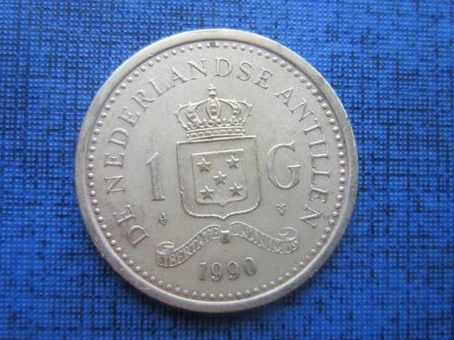 монета 1 гульден Нидерландские Антильские острова Антилы 1990