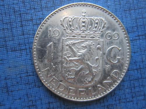 Монета 1 гульден Нидерланды 1969