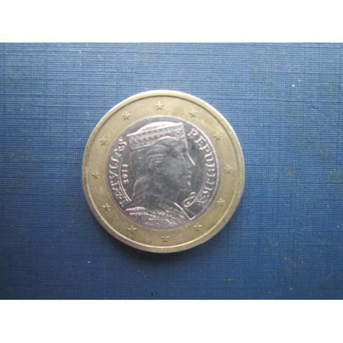 Монета 1 євро Латвія 2014